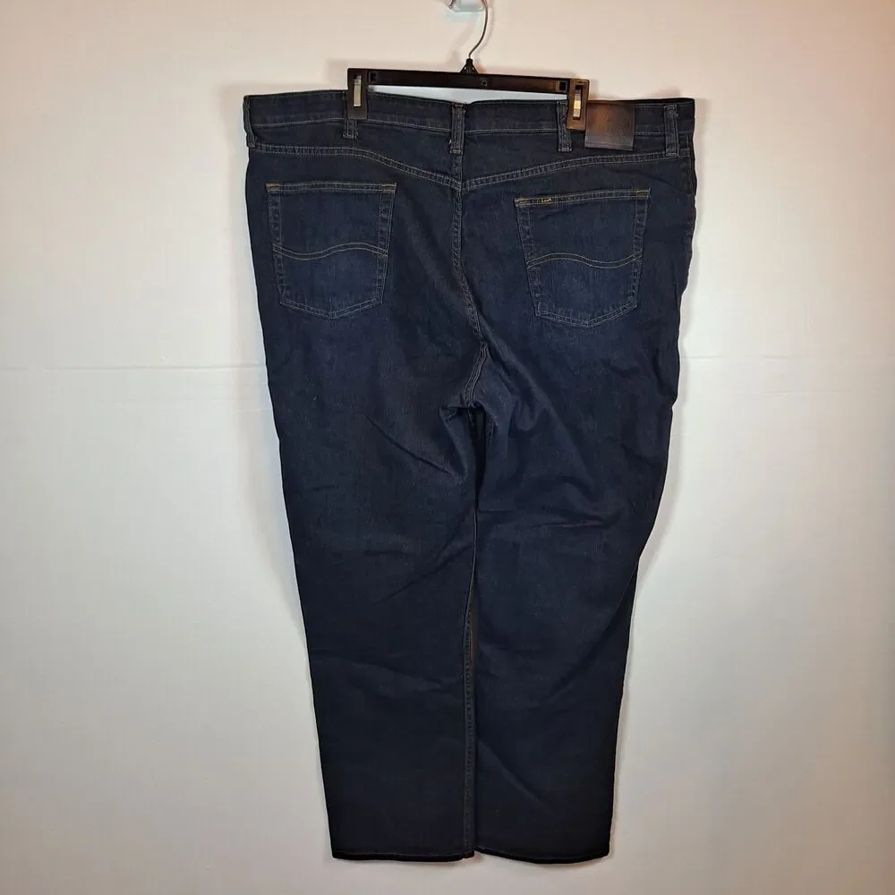 Lee Men's Relaxed Fit Jeans Size 46 x 34 Comfort Waistband Dark Wash